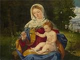 Oil Painting 'Andrea Previtali The Virgin And Child With A Shoot Of Olive ' Printing On Polyster Canvas , 12 X 16 Inch / 30 X 41 Cm ,the Best Nursery Artwork And Home Decor And Gifts Is This High Definition Art Decorative Prints On Canvas