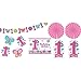 Flowers and Butterflies Girl's 1st Birthday Party Assorted Room Decorating Kit, 10-Piece, Assorted Sizes