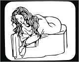 Mouse Pad with black and white, posing, naked, model, lying, Poland, nude, Europe, bending, woman