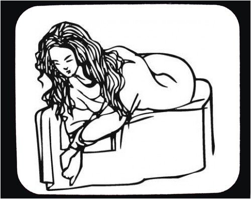 Mouse Pad with black and white, posing, naked, model, lying, Poland, nude, Europe, bending, woman