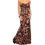 DESIGNER LEOPARD STRAPLESS OCCASION DRESS PARTY NEW MAXI GOWN