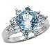 4.00 Carat Genuine Blue Topaz Silver Ring