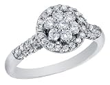 Antique Vintage Diamond Engagement Ring 1 Carat (ctw) in 18K White Gold