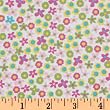 44 Wide Kaufman 21 Wale Corduroy Flowers Pink Fabric By The Yard