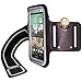 iGadgitz Reflective Anti-Slip Black Sports Jogging Gym Armband for HTC One MINI 2 2014 HTC One Remix ( M8 Mini ) with Key Slot