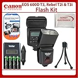 Canon EOS Rebel T2i T3i, EOS 600D T3 Digital SLR Camera Flash Kit Bundle Wi ....