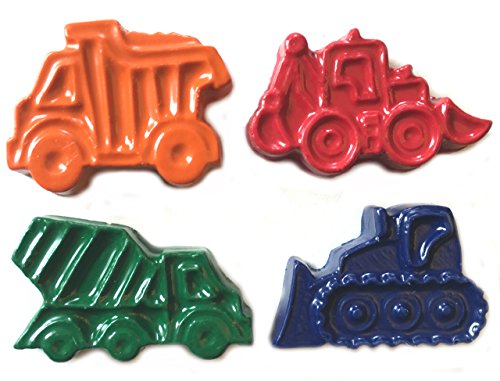 48 Construction Vehicle Crayons by MinifigFansTM - Birthday Party Favors - 12 Sets of 4 Crayons - Made in the USA from CrayolaÂ® Crayons