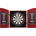 Harvil Solid Wood Dark Cherry Dartboard Cabinet Set