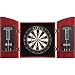 Harvil Solid Wood Dark Cherry Dartboard Cabinet Set