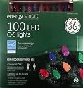 100 Multi Color C5 LED Holiday Lights - Energy Saving - Outdoor or Indoor