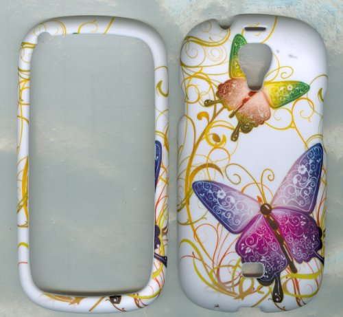Samsung Galaxy Stratosphere 2/ I415 Skin Hard Case/cover/faceplate/snap On/housing/protector White Purple Butterfly