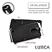 LG K7 Case, LG Tribute 5 Case, LG Treasure Case, LUXCA Faux Leather Armor [Heavy Duty] Drop Protection Hybrid Dual Layer Defender Cover for LG Treasure LTE LG K7 LG Tribute 5 (Black Dots)