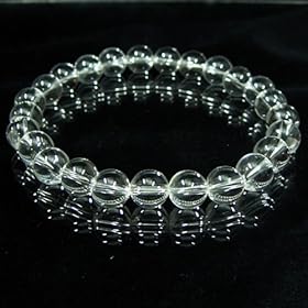 【クリックで詳細表示】最高級 天然水晶ブレスレット 8mm玉： ホーム＆キッチン