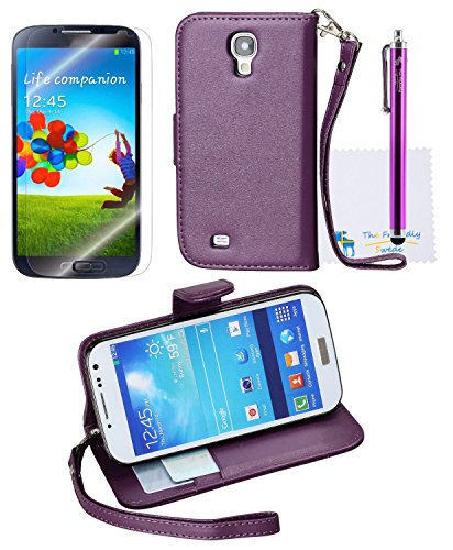 The Friendly Swede Basics - PU Leather Stand Wallet Case Cover for Samsung Galaxy SIV S4 i9500 + Matching Stylus + Screen Protector + Cleaning Cloth (Purple) The Friendly Swede Basics - PU Leather Stand Wallet Case Cover for Samsung Galaxy SIV S4 i9500 + Matching Stylus + Screen Protector + Cleaning Cloth (Purple)