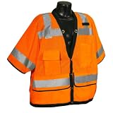 Radians SV59-3ZOD-5X Class 3 Heavy Duty Surveyor Saftey Vest, Orange Mesh Solid, 5 Extra large