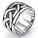KONOV Mens Stainless Steel Ring, Vintage Celtic Knot, Black Silver