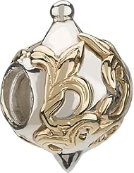 Authentic Chamilia Silver & 14k YG Fleur De Lis Ornamanet Charm KE-3