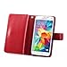S5 Case, Galaxy S5 Case, Joopapa Galaxy S5 Luxury Fashion Pu Leather Magnet Wallet Credit Card Holder Flip Case Cover with Built-in 9 Card Slots for Samsung Galaxy S5 / Galaxy Sv / Galaxy S5 I9600 (Red)