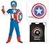 Search : Captain America Muscle Toddler Costume with Shield and Treat Sack - 3T-4T