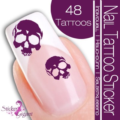 Nail Tattoo Sticker Totenkopf / Sch&auml;del - beere Preisvergleich