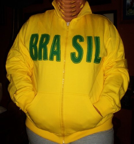 UNISEX – MENS, & WOMENS DRAKO BRAZIL SOCCER JACKET SIZE LARGe – 100% COTTON – LETTERS SEWN ON JACKET