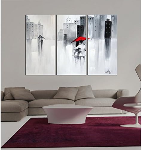 Hand-painted 'The Touch of Love' 3-piece Gallery-wrapped Canvas Art Set, a Touch of Romance to Your Space That's Sure to Spark Conversation