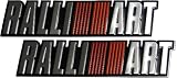 2 X Mitsubishi Ralliart (Pair/Set) Aluminum Emblem Badge Nameplate Decal Tuning JDM