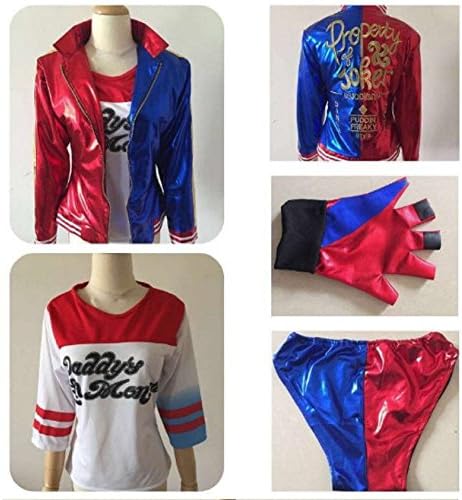 2016 Suicide Squad Harley Quinn cosplay costume clothing set uniform(M)