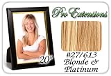 Pro Extensions 20″ x 39″ #27/613 Dark Blonde with Platinum Blonde Highlights 100% Clip on in Human Hair Extensions Reviews