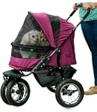 Pet Gear No-Zip Double Pet Stroller, with Zipperless Entry, Boysenberry