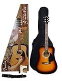 Fender FA-100 Limited Edition Dreadnought Acoustic Guitar Pack with Gig Bag, Tuner, Strings, Strap, and Picks - Sunburst