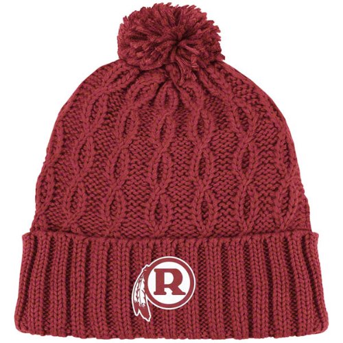 Washington Redskins Women's Knit Hat: Retro Pom Cuffed Knit Hat