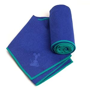 YogaRat Indigo-Turq 100% Microfiber Yoga Towels - Available separately in two sizes: Mat Length (24
