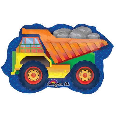 DUMP TRUCK CONSTRUCTION BIRTHDAY PARTY MYLAR BALLOON SUPER SHAPE