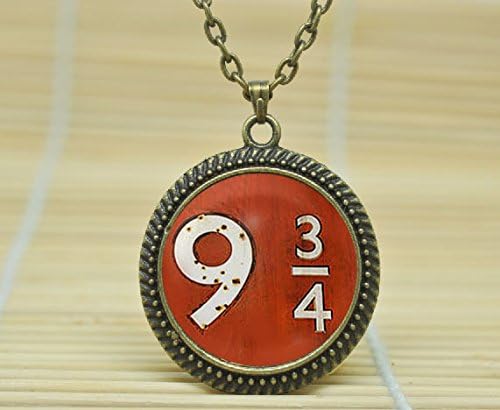 Fashion Jewelry Platform 9 &amp; 3/4 Harry Potter Glass Cabochon Necklace A3283