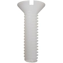 Off-White Nylon 6/6 82 Degree Flat Head Machine Screw, Slotted Drive