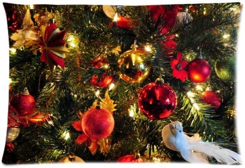 Charming Frame - Christmas Jingle Bell Tree Design Pillow case,Twin Sides Zippered Pillowcase Soft Rectangle Pillow Cover 20"x 30" inches