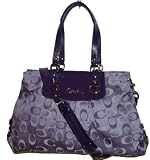 Coach Ashley Three Color Violet Multi Signature Carryall Bag F18450