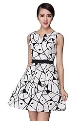 V-neck Cutout Pleated Sleeveless Tank Geometric Print Jumpsuit 