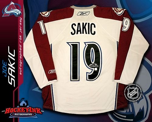 Joe Sakic Autographed/Hand Signed Colorado Avalanche White Reebok Premier Jersey