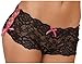 Rene Rofe Women's Crotchless lace Side tie Boyleg