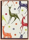 Nouvelles Images Holiday Boxed Note Card Set, Christmas Background with Deer (XDB 489)