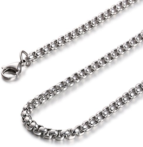 Jstyle Jewelry Mens Womens Stainless Steel Chain Necklace Rolo Cable Link 16-36 Inch