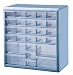Stack-On DSLB-27 27 Bin Plastic Drawer Parts Storage Organizer Cabinet, Light Blue