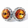 20mm Framed Light Brown Crystal Stud Earrings Made with Swarovski Elements