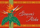 Hawaiian Christmas Cards 12 - Holiday Bird of Paradise by Roy Konitzer - Seasons Aloha Mele Kalikimaka
