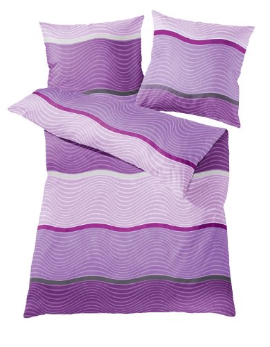 Kleine Wolke 6105892954 Bettw&auml;sche San Diego / 155 x 220 cm + 80 x 80 cm / Pflaume / 2-teilig
