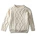 Toddler Baby Boy Girl Cable Knit Pullover Sweater Warm Sweatshirt white 80