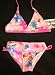 Girls 2 PC Tie Neck Bikini - Pink/Blue Floral