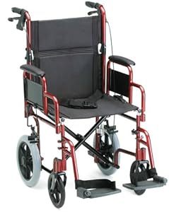 NOVA 352 Lightweight Transport Chair with Detachable Desk Arms, Hand Brakes and 12